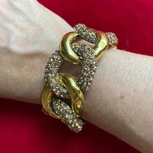 NEW Gold & Crystal Cuff Bracelet, Vintage Style
